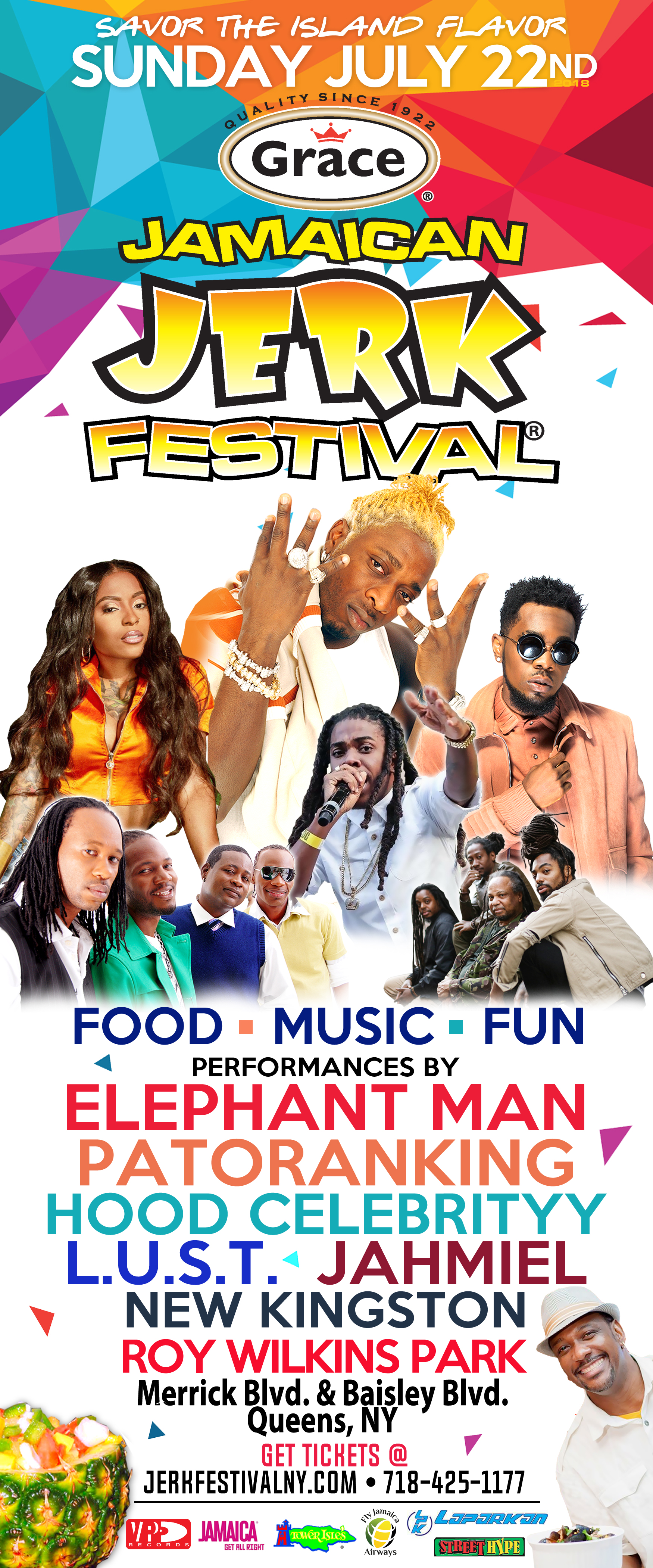 Grace Jamaican Jerk Festival NY features Elephant Man, Jahmiel & More